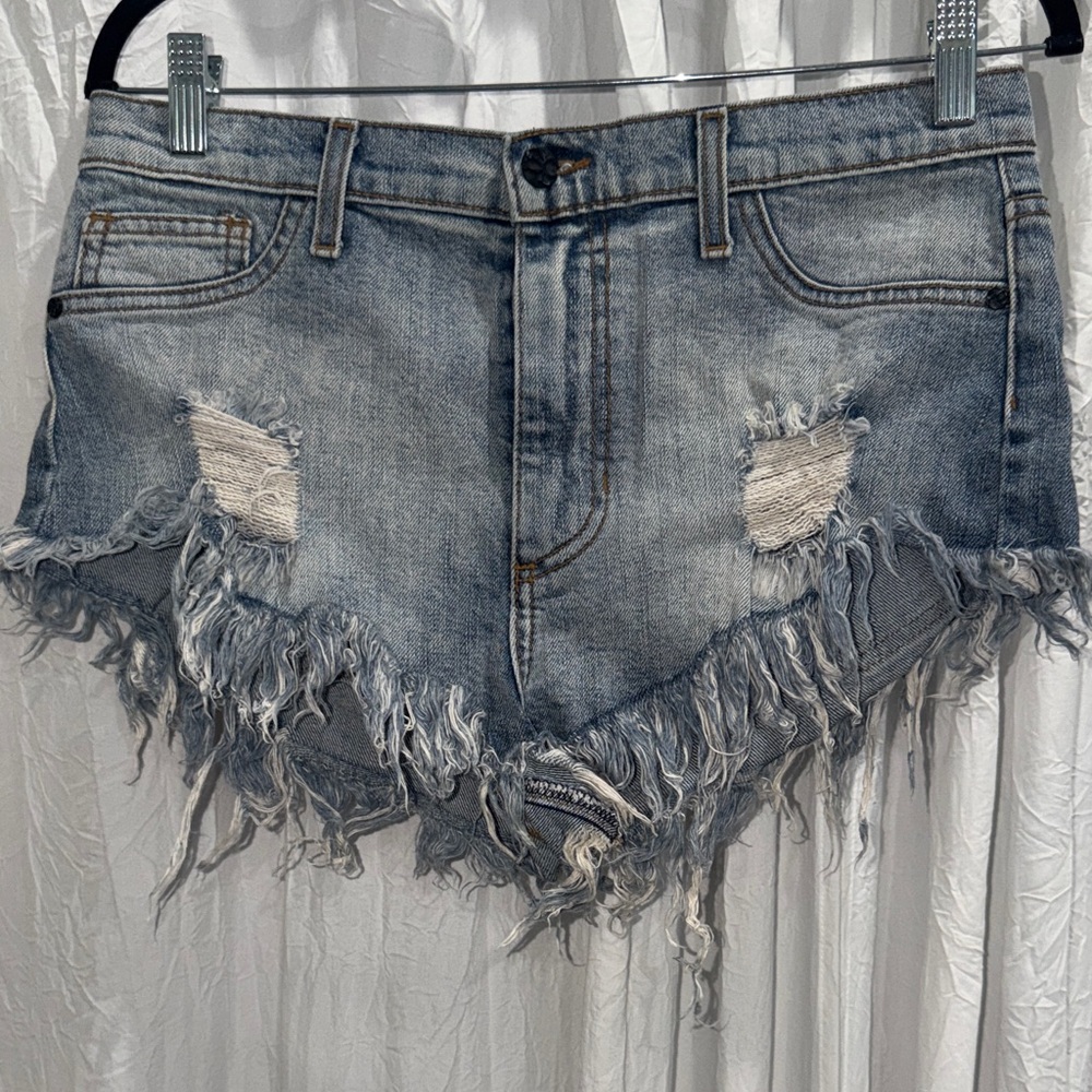 Distressed Denim Shorts